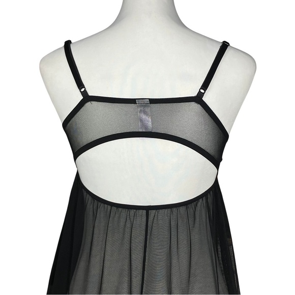 Y2K Black Sheer Babydoll Chemise Push Up Slip Dress. Small. Coquette, Whimsigoth - Picture 9 of 11